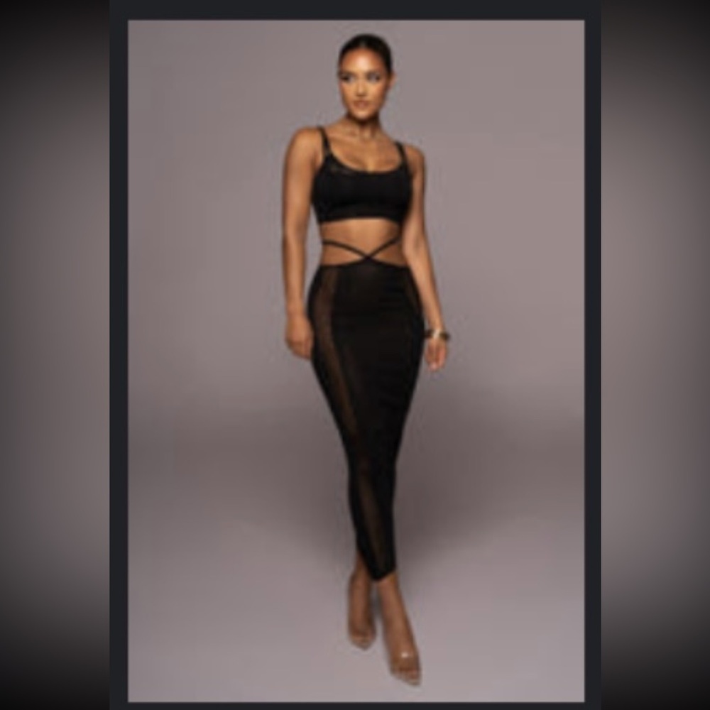 JLUXLABEL Black skirt set size M